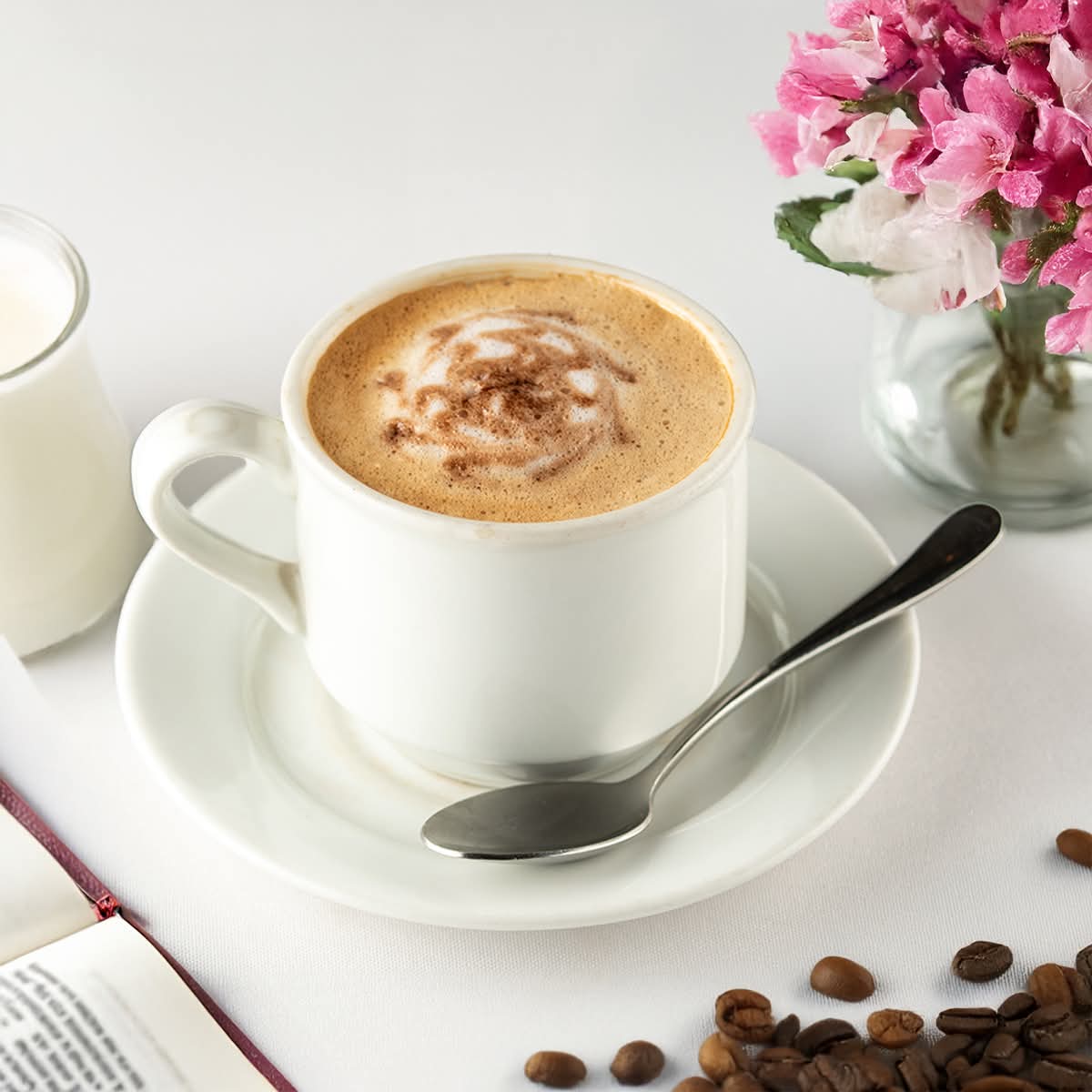 A hot coffee served at Café Escudero