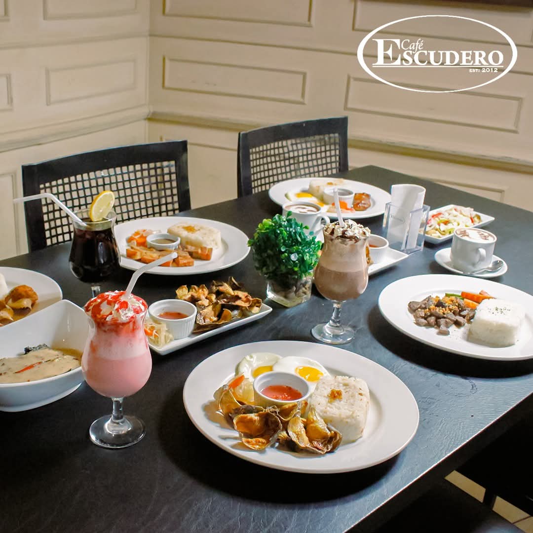 A spread of Filipino dishes served at Café Escudero
